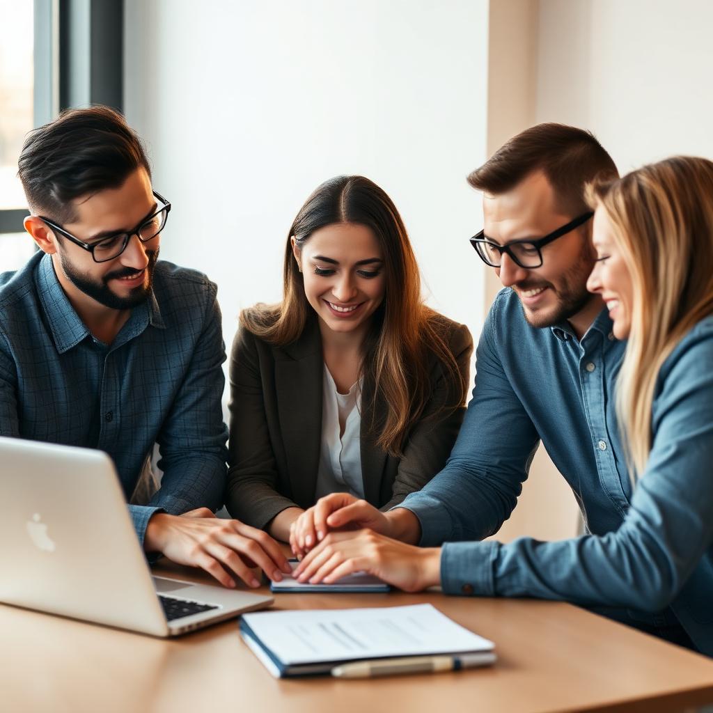 Équipe media buyer en séance de travail