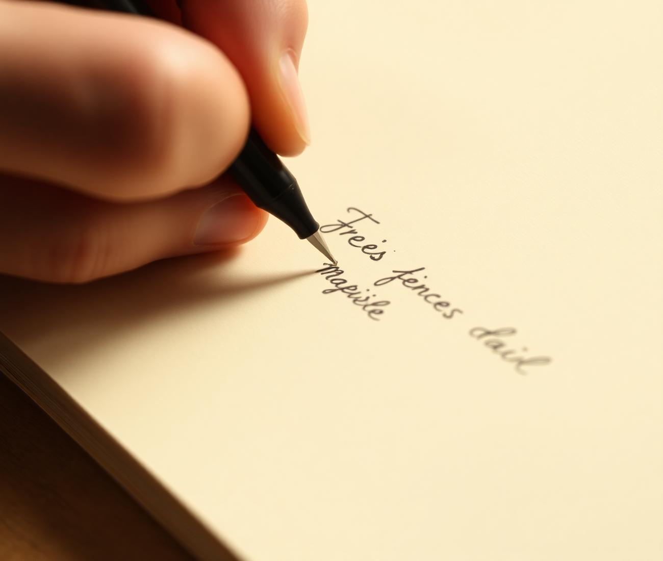 Écriture à la main en français